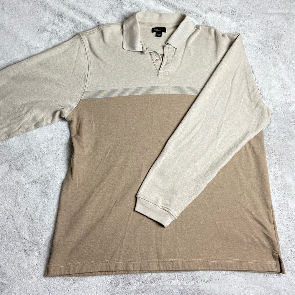 Windowpane Long Sleeve Polo